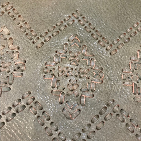 NWT Isabella Fiore Gisela Diamond Stitched Leather Green Tote Bag - Picture 5 of 11